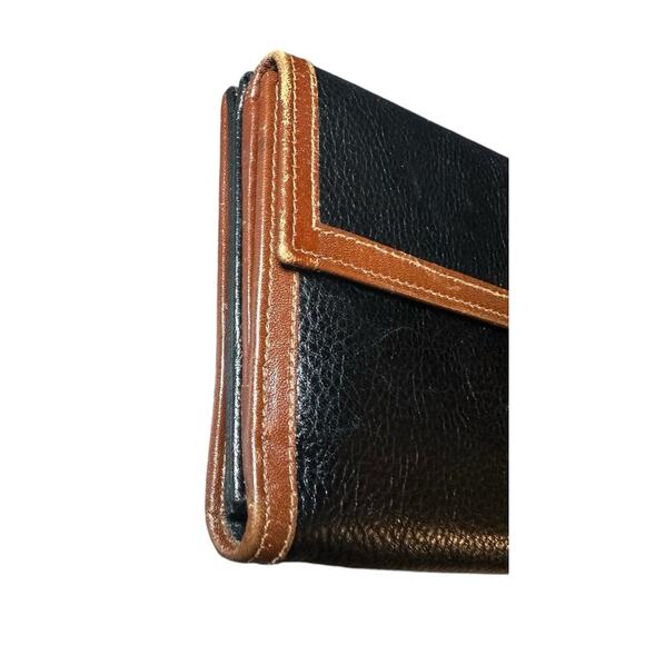 Vintage Bally wallet with multiple card slots black with brown trim Leather rare - Picture 4 of 16